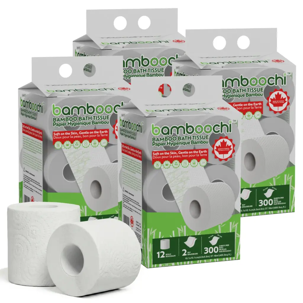 Bamboo Bath Tissue - Cube 12 Rolls x 4 Pack 48 Rolls